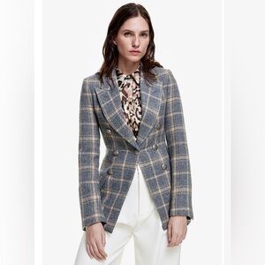 SMYTHE PLAID WOOL BLAZER 
Color Plaid Wool size 10 NWT